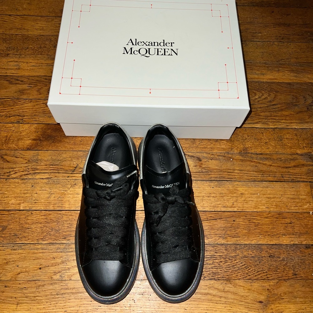 Alexander McQueen Oversized Iridescent Leather Sneakers